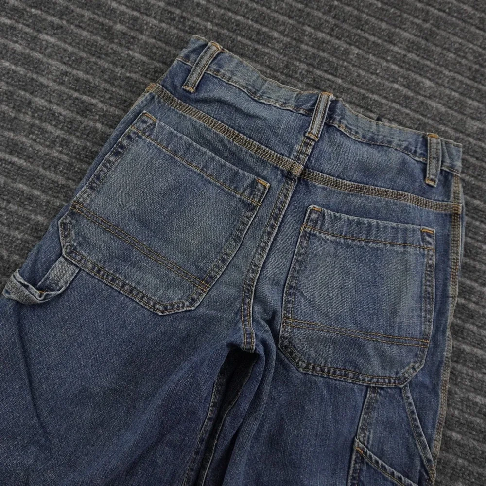 Old Navy Painter Denim Shorts Boys 16 Blue Loose Fit Carpenter Utility Pocket